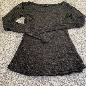 Black shirt with gold sparkle
